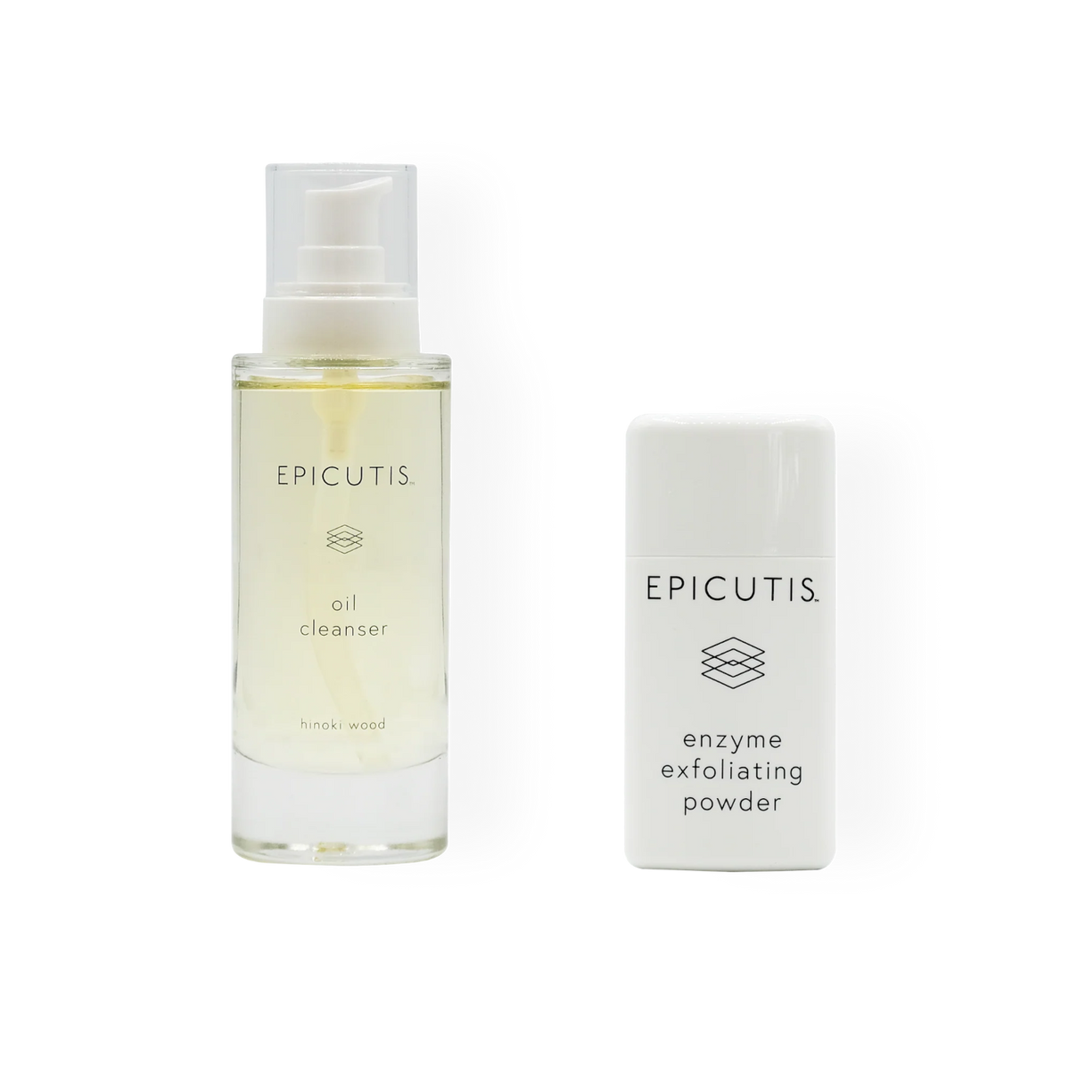 Epicutis Cleansing Essentials Set, oil cleanser and enzyme cleansing powder, by Face for Soul