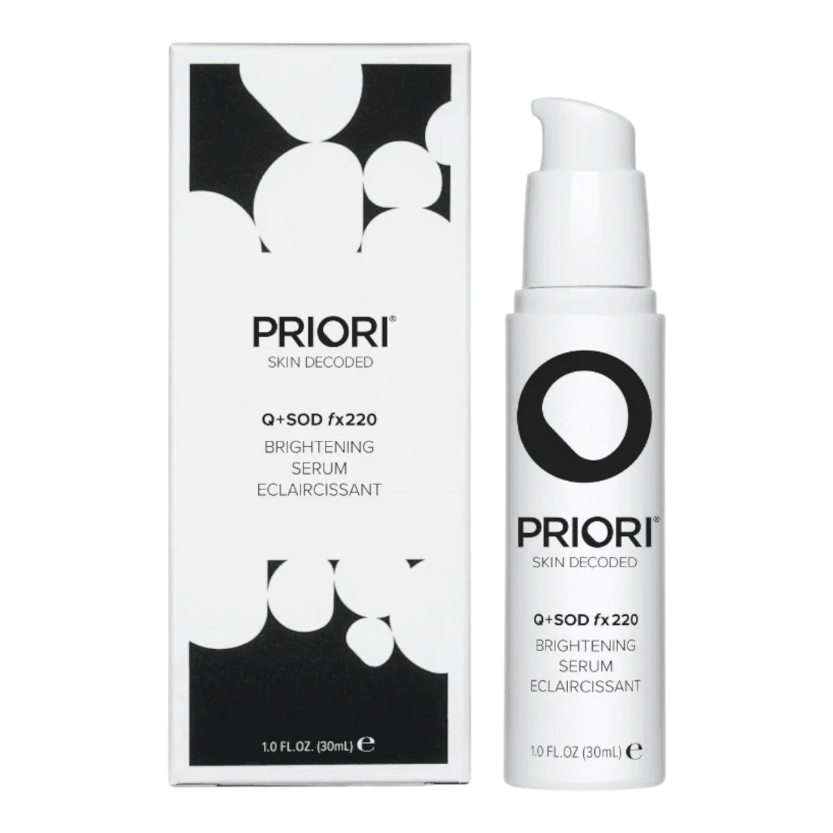 PRIORI Q+SOD fx220 Brightening Serum, antioxidant brightening serum, by Face for Soul